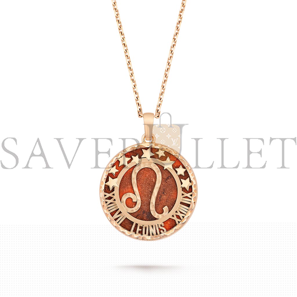 V*N CL*F arpels zodiaque long necklace leonis (leo) - rose gold, jasper  vcarp9r600